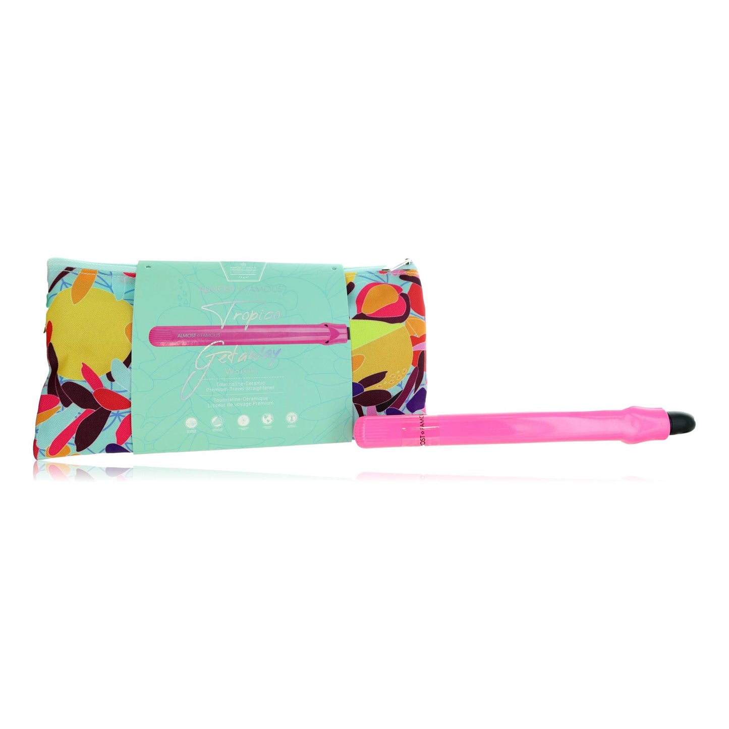 Tropico Getaway, Tourmaline-Cermaic Flat Iron With Travel Bag - Waikiki