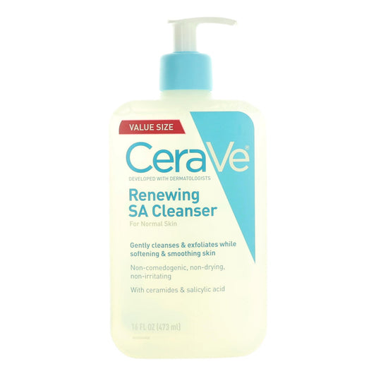 CeraVe Renewing SA Cleanser by CeraVe, 16oz Facial Cleanser for Normal Skin