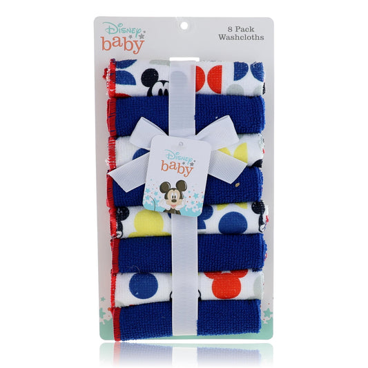 Mickey Mouse Washcloths by Disney, 8 pack for Baby - Bright